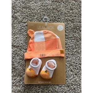 Lila & Jack My First Halloween Hat & Sock Set 0-6 Month NEW